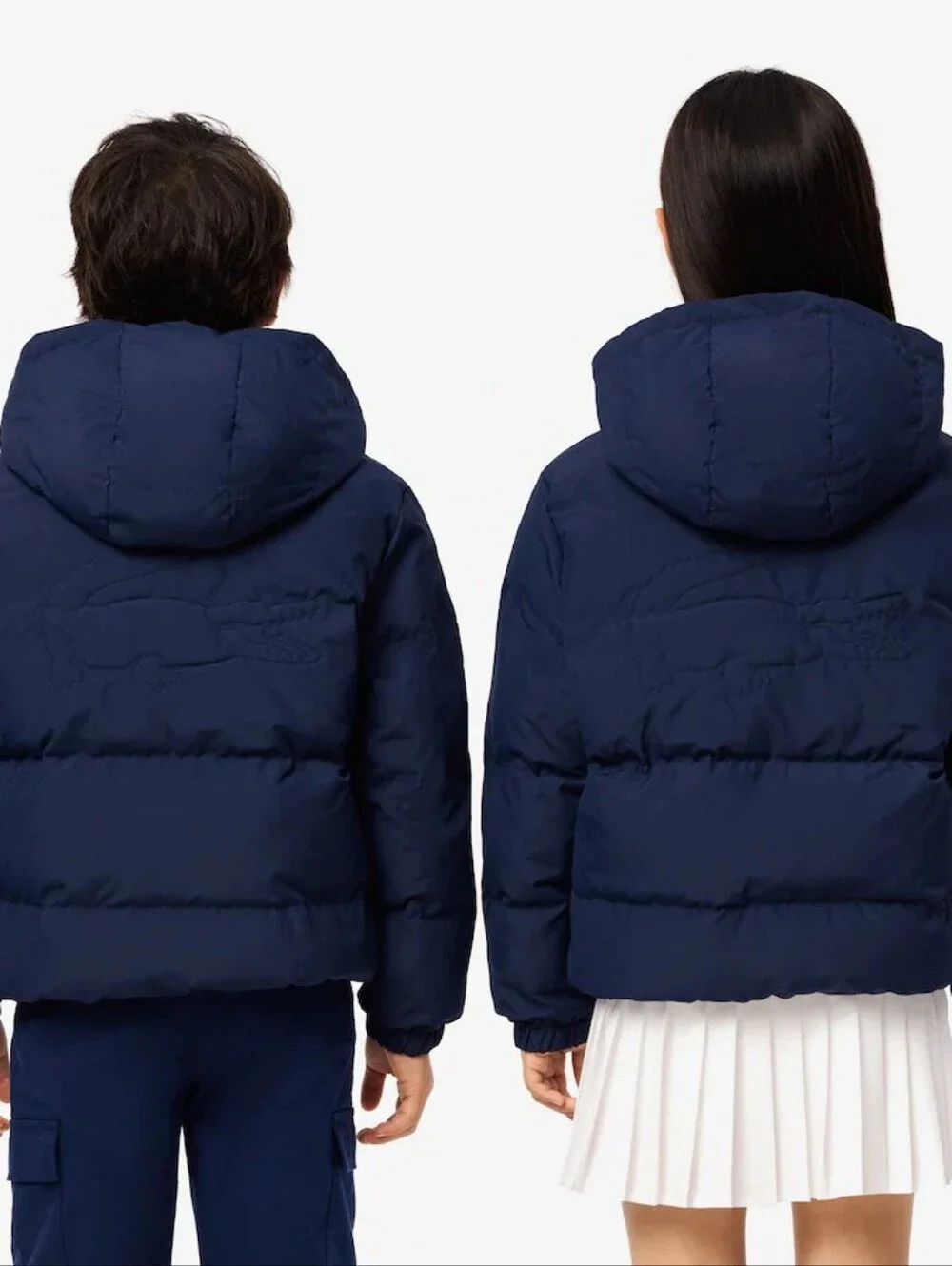 Lacoste Kid's' Navy Hooded Puffer Jacket Size 5